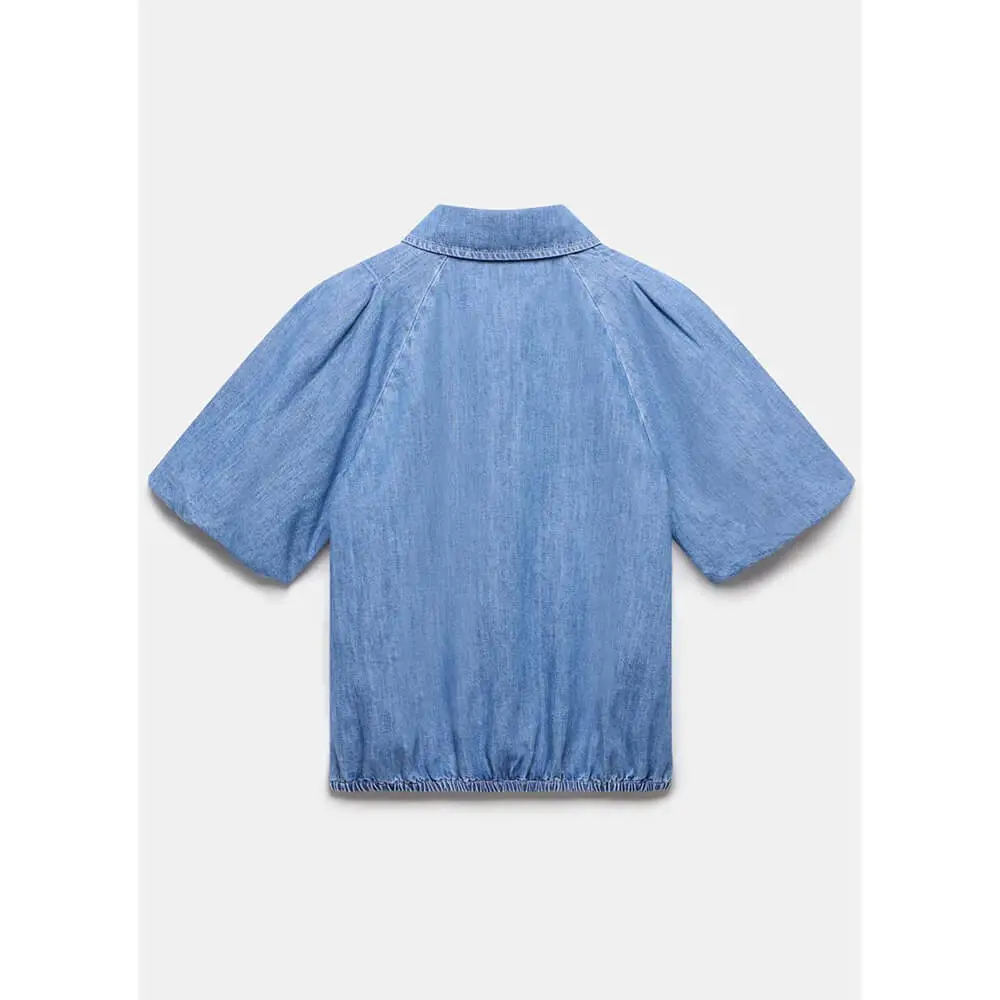 Mint Velvet Indigo Denim Puff Sleeve Shirt
